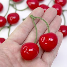 Cerejas Artificiais de Isopor / 6cm - (unidade) - Vermelha