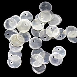 Madrepérola / 15mm - Redonda com Furo (unidade) - Creme 