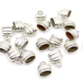 Terminal de ABS / 19x17mm - Oval - com Detalhe (10 gramas)-Níquel