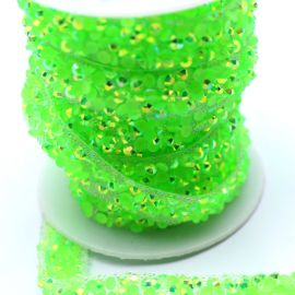 Tira de Manta / Cravejada em Strass de Base Reta - 10mm (1 Metro)