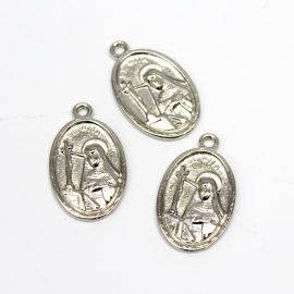 Medalha de Metal / 24x15mm - Santa Rita (unidade) - Níquel