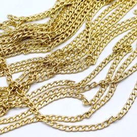 Corrente de Alumínio / Elo : 9x6mm - com Detalhe (1 METRO) - Dourada