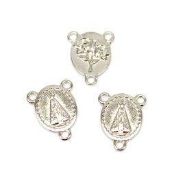 Salve Rainha de Metal / 17x14mm - Nossa Senhora Aparecida (unidade)-Níquel