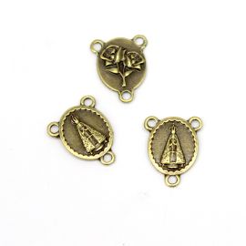 Salve Rainha de Metal / 17x14mm - Nossa Senhora Aparecida (unidade)-Ouro Velho