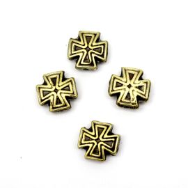 Entremeio de Metal / 10mm - Cruz (unidade) - Ouro Velho