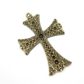 Cruz de Metal / 67x46mm - Terço para Noiva (unidade) - Ouro Velho
