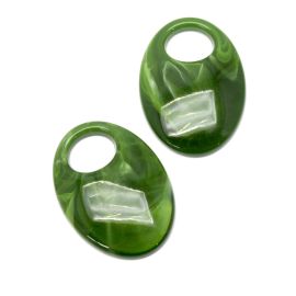 Pingente de Resina Mesclada / 65x46mm - Oval (unidade)