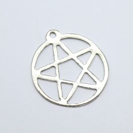 Pingente de Metal / 46x41mm - Pentagrama (unidade) - Níquel 