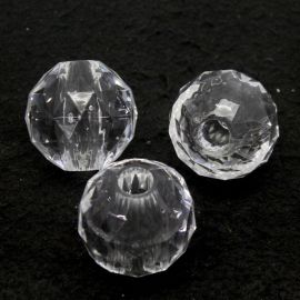 Bola de Acrílico / 50mm - Furo Largo (unidade) - Transparente 