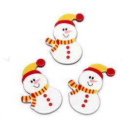 Aplique de Resina / 35x24mm - Natalino - Boneco de Neve (unidade)