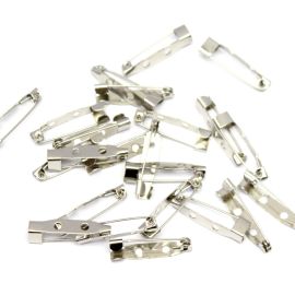 Base de Broche / 2,5cm - Base Reta (unidade) - Níquel 