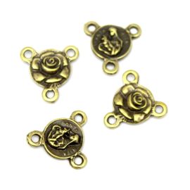 Salve Rainha de Metal / 17mm - Santa Terezinha (unidade) -Ouro Velho