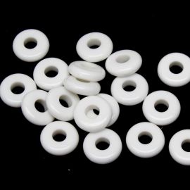 Conta Plástica Leitoso / 21mm - Disco com Furo Largo (10 gramas)