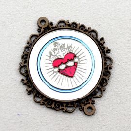 Entremeio MDF e Acrílico / 48mm - Sagrado Coração (Unidade)