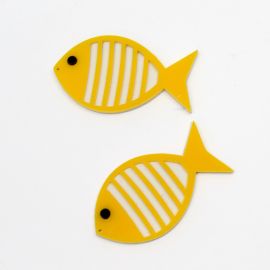 Pingente de Acrílico / 50x28mm - Peixe (unidade)