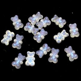 Conta Plástica Irisada / 19x12mm - Ursinho (10 gramas)