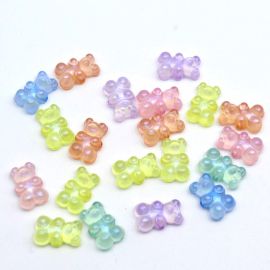 Mix Multicolorido / 19x12mm - Irisado - Ursinho (10 gramas)