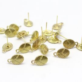 Pino de Metal / 13mm - Oval (1 par)-Dourado