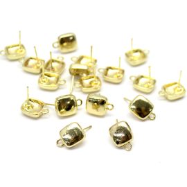 Pino de Brinco / 12x10mm - Quadrado(1 Par)-Dourado