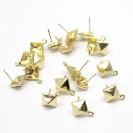 Pino de Brinco em Metal / 15x12mm - Triangulo(1 PAR)-Dourado