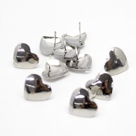 Pino de Metal / 14x15mm - Coração (1 par)