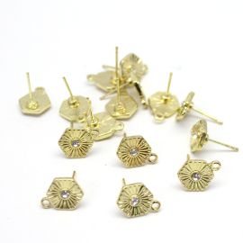 Pino de Brinco em Metal / 10mm - Redondo (1 PAR)-Dourado