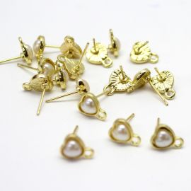 Pino de Brinco em Metal / 10x13mm - Coração (1 PAR)