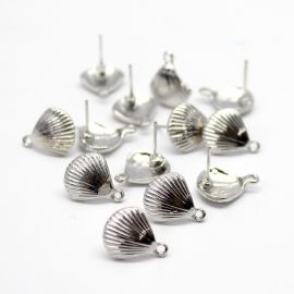 Pino de Brinco em Metal / 15x12mm - Concha (1 PAR) 