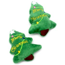 Aplique Natalino Pelúcia / 58x56mm - Arvore Estrela Branca (Unidade)