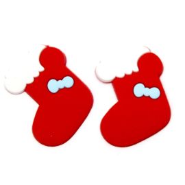 Aplique Emborrachado / 31x23mm - Natalino - Meia (unidade)