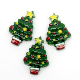 Aplique de Resina / 24x16mm - Natalino - Árvore de Natal (unidade)