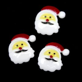 Aplique de Resina / 19x17mm - Natalino - Papai Noel (unidade)