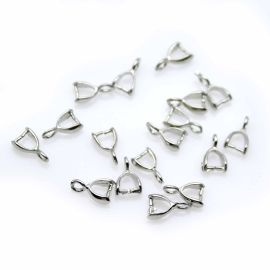 Porta Pingente de Metal / 9x5mm (unidade) - Níquel 