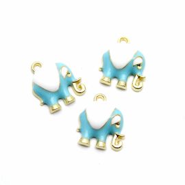 Pingente de Metal Dourado / 17x14mm - Elefante (Unidade)