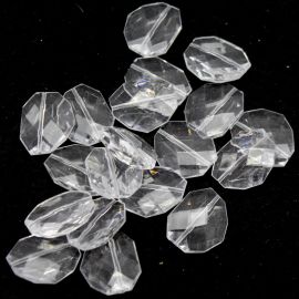 Conta de Acrílico / 26x21mm - Furo Passante (10 gramas) - Transparente  