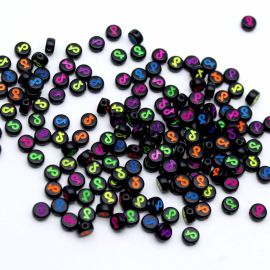 Pastilha de Plástico / 6mm - Tik Tok - Cores Diversas (20 gramas) - Preta