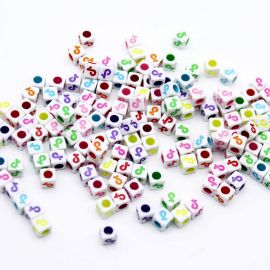 Cubo de Plástico / 6mm - Tik Tok - Cores Diversas (20 gramas) - Branco