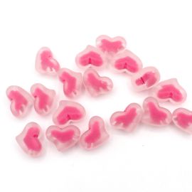 Conta Plástica Fosca com Miolo / Coração 21x15mm (10 gramas)