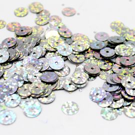 Paetê / 8mm - Holográfico (10 gramas) - Prata