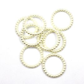 Argola Perolado de ABS / 39mm (10 gramas) - Creme
