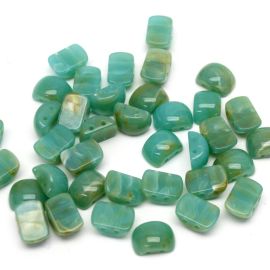 Conta Plástica Mesclada / 16x11mm - Entremeio com Furo Duplo (10 gramas)