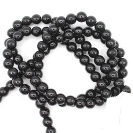 Fio de Pedra Natural / 6mm - Bola - Ônix (Aprox: 65 unidades) - Preto