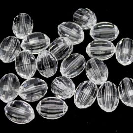 Conta de Acrílico / 20x14mm - Arroz (12 gramas) - Transparente