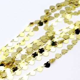 Corrente Semi Joia / 6mm - Coração Liso (1 metro) - Dourada 