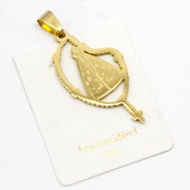 Pingente de Aço Inoxidável / 38x20mm - Nossa Senhora Aparecida - (unidade) - Dourado