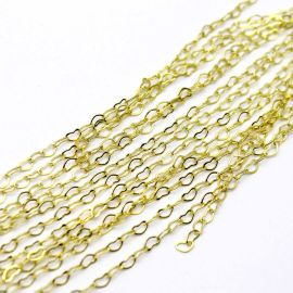 Corrente Semi Joia / 3mm - Coração Vazado (1 metro) - Dourada 