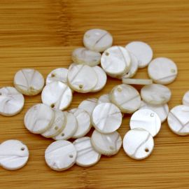 Pingente Paetê de Acrílico / 15mm - (Pct c/ 100 unidades) - Marfim