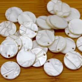 Pingente Paetê de Acrílico / 20mm - (Pct c/ 100 unidades) - Marfim