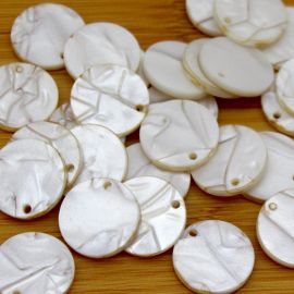 Pingente Paetê de Acrílico / 24mm - (Pct c/ 100 unidades) - Marfim