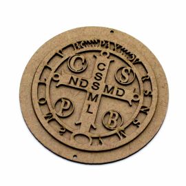 Peça de MDF / Medalha de São Bento - 8,3cm - 10cm (1 Kit) 